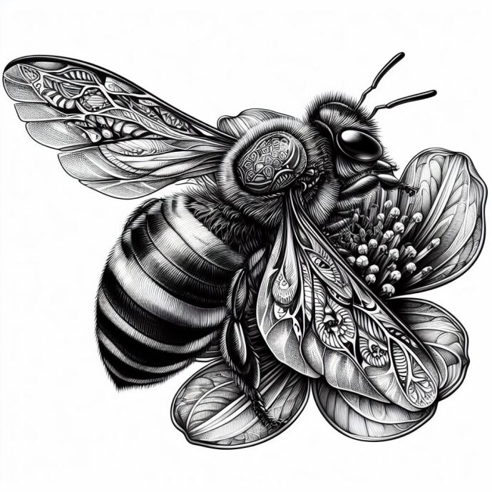 تتوی زیبای زنبور عسل