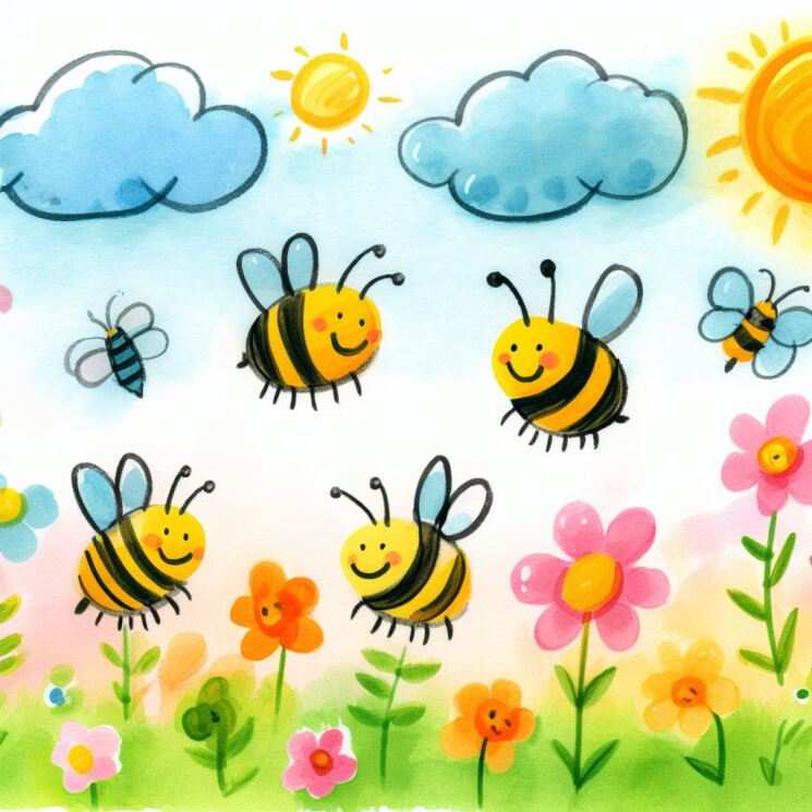 نقاشی کودکانه زنبور