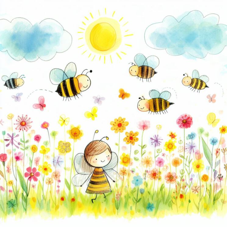 نقاشی دختر و زنبور