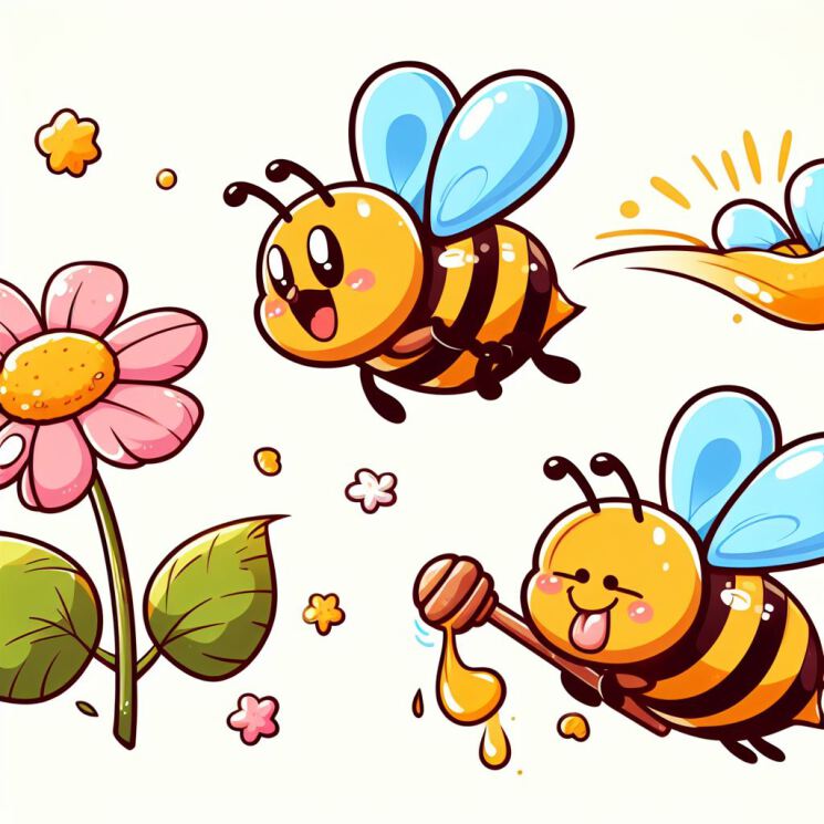 نقاشی دو عدد زنبور نوجوانان